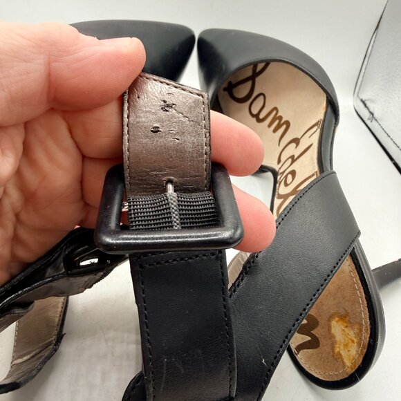 ✨ Sam Edelman “Okala” Black Leather Ankle Strap D’Orsay Heels – Size 8 – - Picture 11 of 12